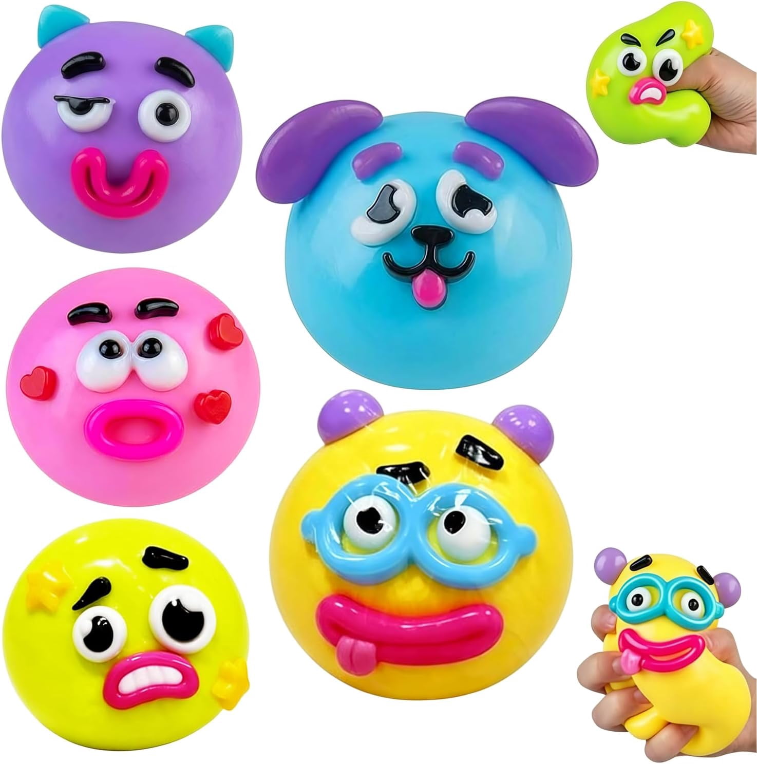 New Smushers Squishy - Curiosities Smushers Dog Face Swap Squishy, Soft Slow Rising Stress Relief for Stress & Anxiety Relief, Cute Dog Face Sensory Fidget for for Adults Anxiety Relief