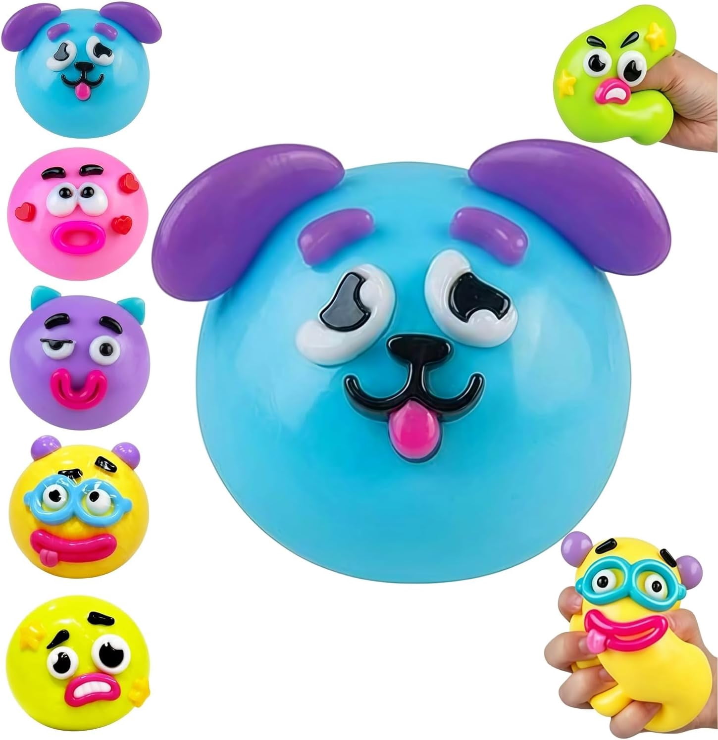 New Smushers Squishy - Curiosities Smushers Dog Face Swap Squishy, Soft Slow Rising Stress Relief for Stress & Anxiety Relief, Cute Dog Face Sensory Fidget for for Adults Anxiety Relief