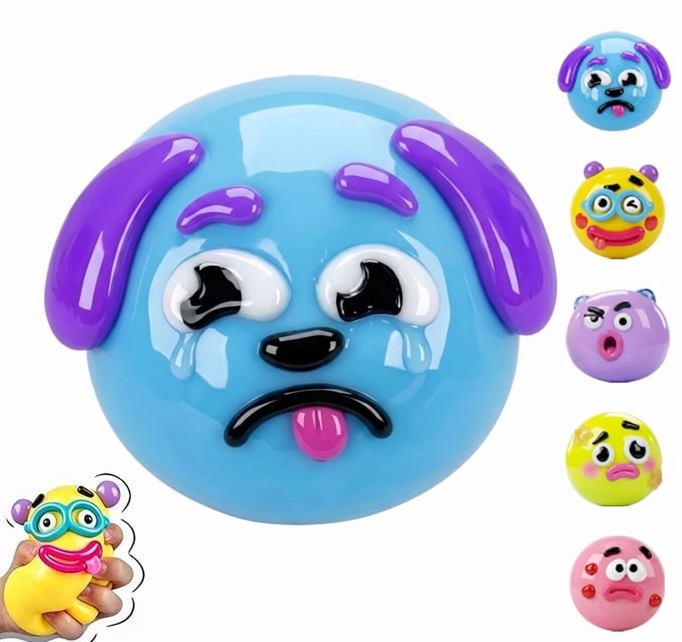New Smushers Squishy, Cute Easy Squeezy Funny Face Squishy Stress Balls, Stress Relief Desk Accessory for Adults
