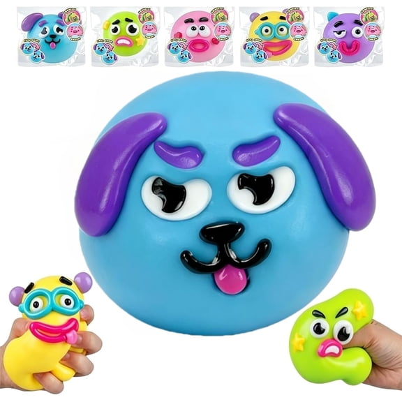 New Smushers Squishy, Smushers Face Squishy, Curiosities Smusherr Dog Face Swap Squishies, Cute Slow Rise Sensory Fidget Ball, Stress Relief Stretchy Squeeze Ball for Birthday Party Gift