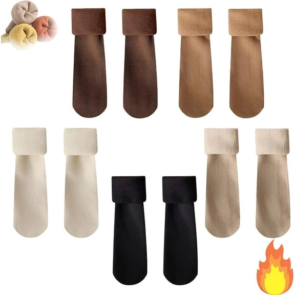 New Snugly Velvet Winter Thermal Socks 2/5-Pack, Thin Warm Liner Socks for Women and Men, All Season Comfort for Outdoor Sports, Work and Daily Wear