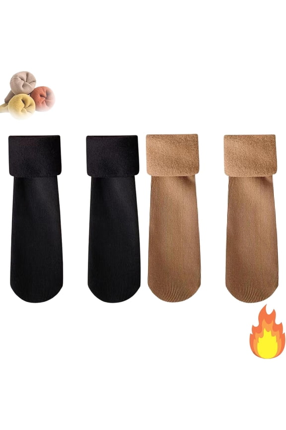New Snugly Velvet Winter Thermal Socks 2/5-Pack, Thin Warm Liner Socks for Women and Men, All Season Comfort for Outdoor Sports, Work and Daily Wear