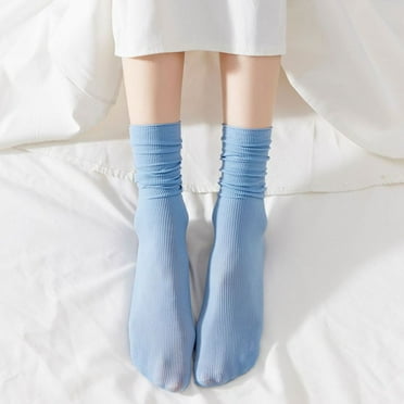 New Soft  Solid Color Lastic Socks Breathable Socks Short Socks BLUE