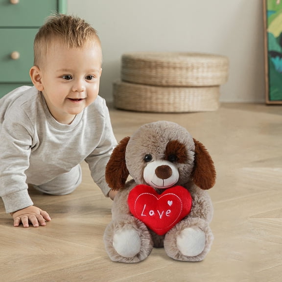 New! Soft Stuffed Animals Dog/Bear With Red Heart Cute Toys For Gifts