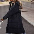 thumbnail image 1 of New Solid Color Loose Warm Over Knee Length Padded Down Jacket Insulated Jacket Woman Jacket Womens Coats with Hoods And Storage Pockets Jacket Trim Hooded Anorak Jacket Women Olive down Coat Women, 1 of 5