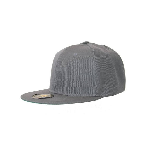 New Solid Flatbill Snapback hat - Charcoal