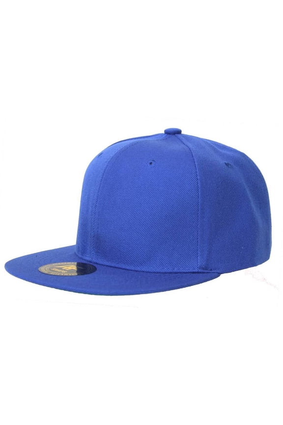 New Solid Flatbill Snapback hat - Royal Blue