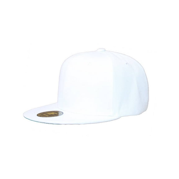 New Solid Flatbill Snapback hat - White