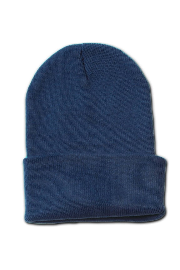 New Solid Winter Long Beanie - Navy 1pc