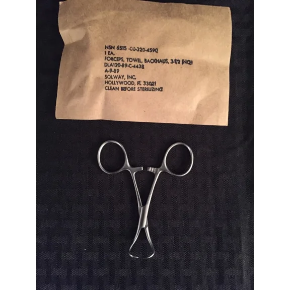 New Solway Backhaus Towel Clamp / Forceps 3.5" Long