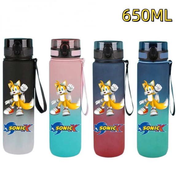 New Sonic Hedgehog Outdoor Sports 650ML Large Capacity Cartoon Portable Plastic Water Bottle Drinking Cup Student Birthday Gift