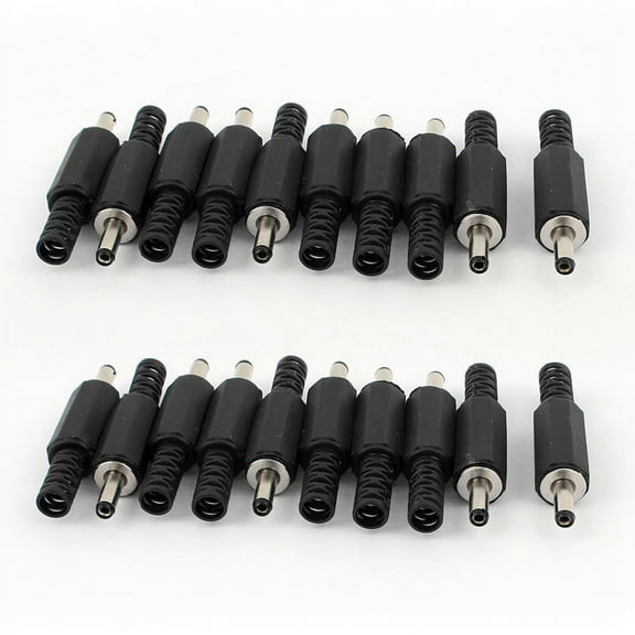 New Spare Parts 3.5mm x 1.35mm DC Power Male Plug Jack Connector 20Pcs,20pcs x DC Jack Adapter,black