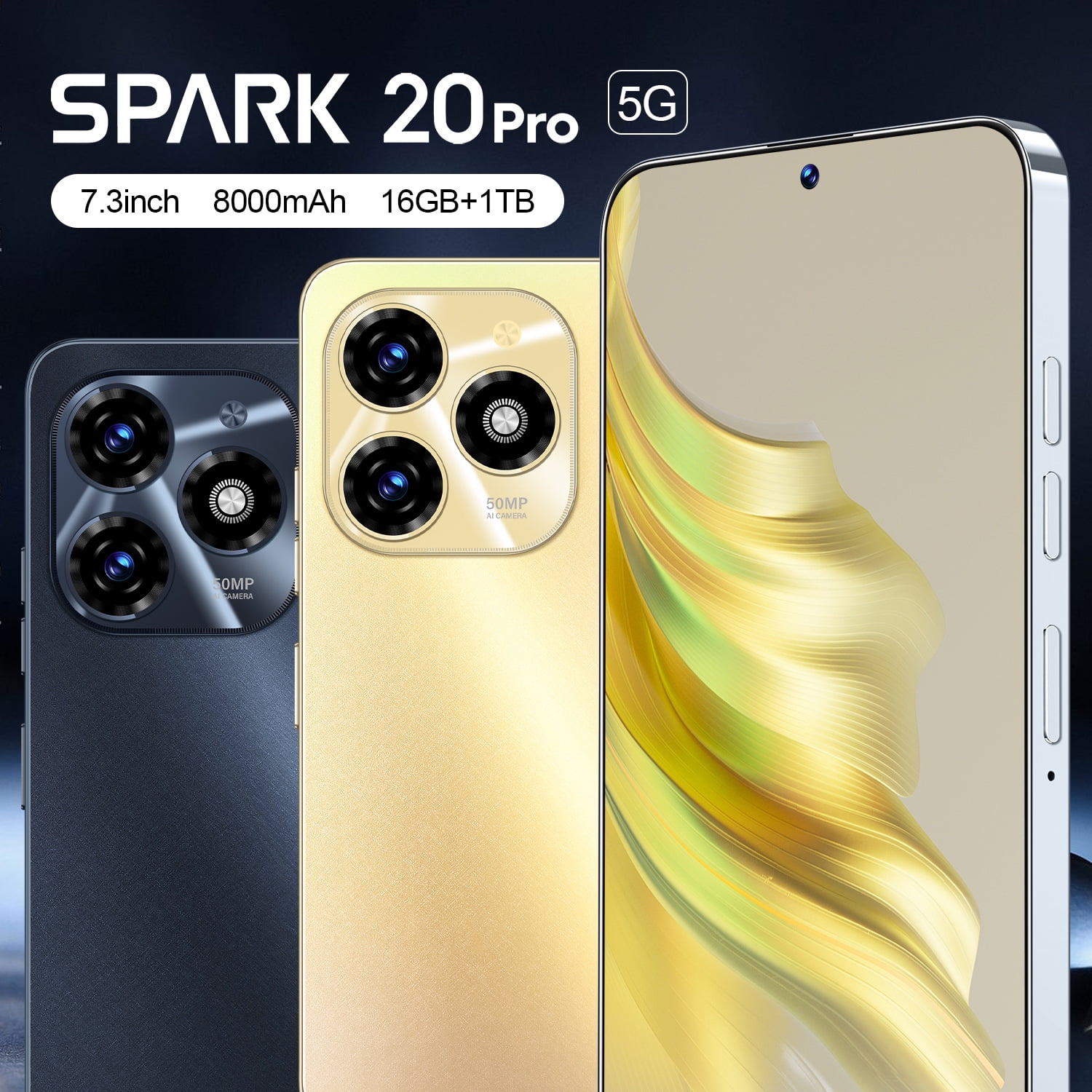 New Spark 20 Pro perforated large screen mobile phone Android 8.1 2