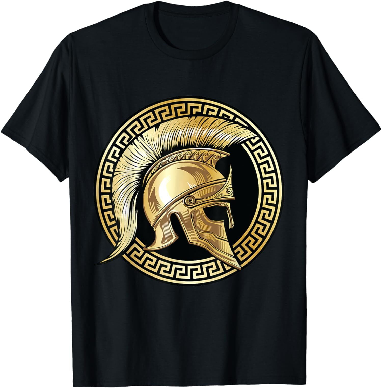 New Spartan Helmet Gold Gladiator Sparta Greek Gym Workout TShirt