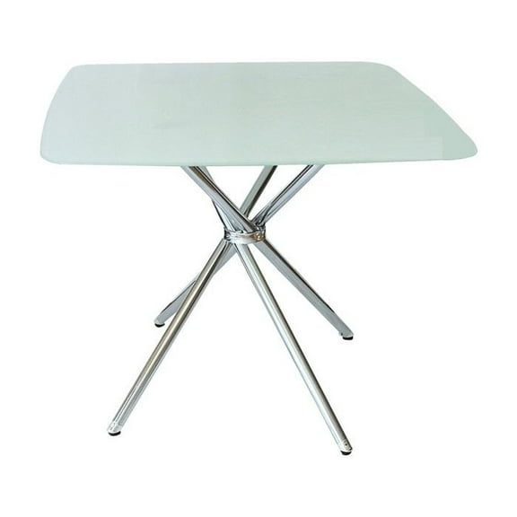 New Spec 36" Metal Dining Table in Chrome