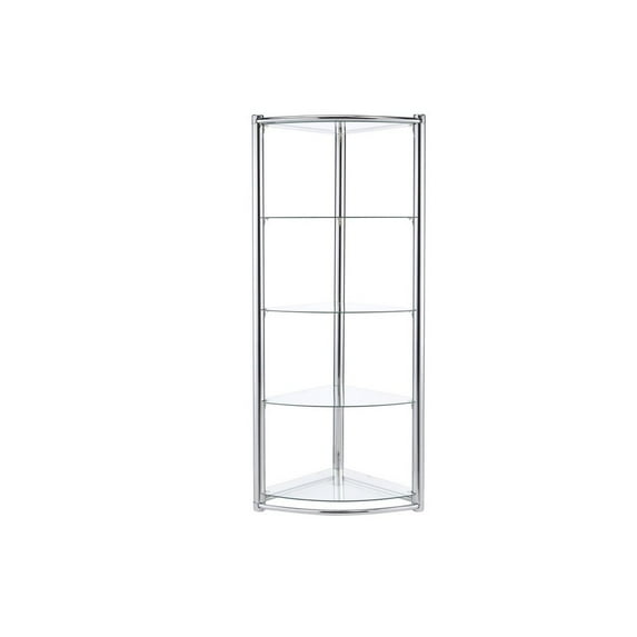 New Spec Furniture Triangle Display Shelf Tempered Glass / Chrome
