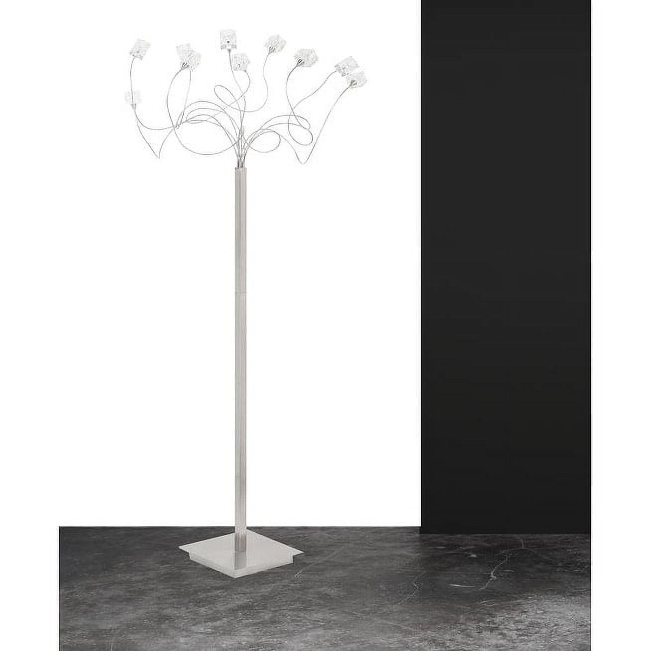 Adjustable Silver Crystal Cube Chandelier Floor Lamp, 61"