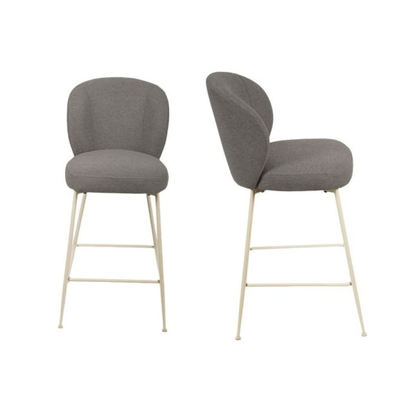 New Spec Furniture Upholstery Fabric Contemporary Counter Stool Height In Gray Set Of 2
