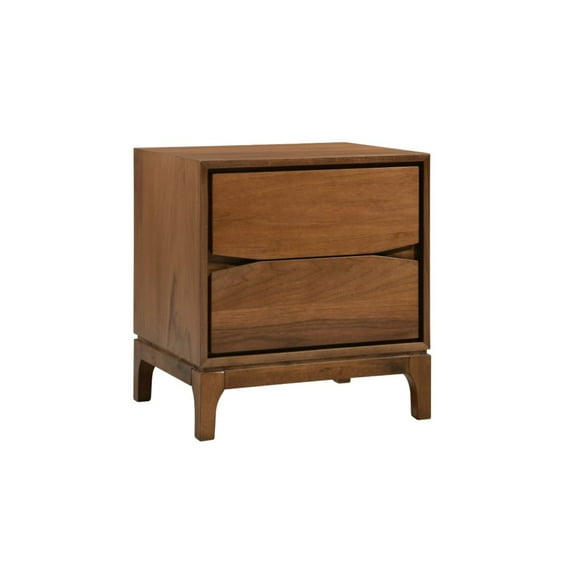New Spec Monte Rosa 2 Drawer Wood Night Stand in Walnut