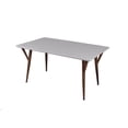 thumbnail image 1 of New Spec Rectangular Engineered Wood Glossy Dining Table Metal Printing In White, 1 of 3