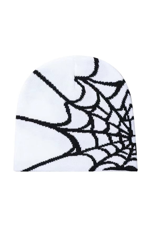 New Spider Web Knitted Beanie Hat - Unisex Jacquard Warm Cold-Proof Personality Skull Cap