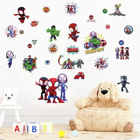 New Superhero Wall Stickers  Boys Wall Decals For Boys Room Bedroom Living Room Home Decor Stickers Size：（12X32inches）
