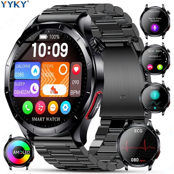 New Sport Smart Watch for Men Women, 1.43" AMOLED Screen, AI Voice Assistant, 120+ Sport Modes, Call Alert Sleep & Menstrual Health Tracker with SOS