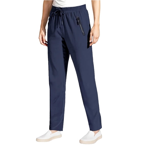 New Sport Stretch Active Pants for Women, Elastic Waist Quick Dry Breathable Dress Pant Outdoor Athletic Joggers with Pockets