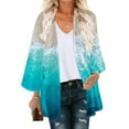 thumbnail image 1 of New Spring Fashion AXXD Pool Cover Ups for Women Kimono Cover up Floral Print Puff Sleeve Kimono Loose Chiffon Long Cover Up, 1 of 5