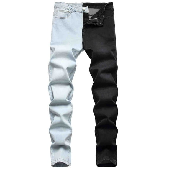 New Spring Fashion Fresh Trends & Styles,AXXD New Zip Closure Panel Washed Stretch Trousers Jeans Trousers Clearance Baggy Cargo Pants Men Blue 10