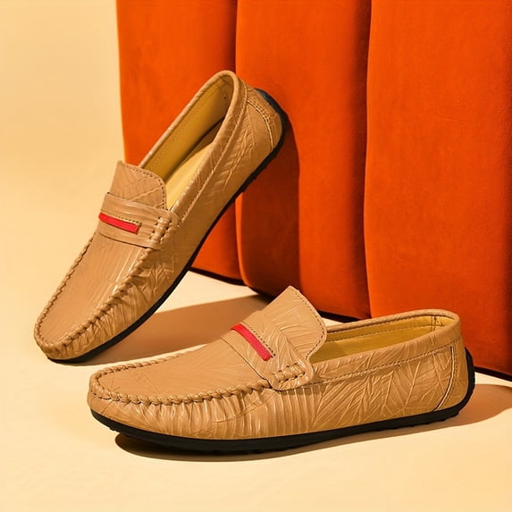 New Spring Loafers Men | Slip-On Bean Shoes Flat Casual Shoes Non-Slip Rubber Soles Lightweight Wear-Resistant Home Two Wear Non-Slip Lazy Shoes Breathable Comfortable 100 Single Shoes
