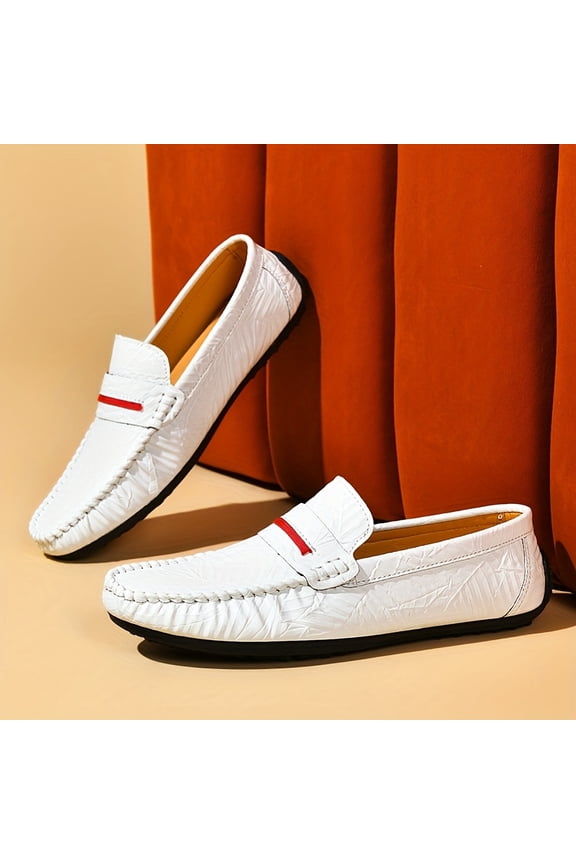 New Spring Loafers Men | Slip-On Bean Shoes Flat Casual Shoes Non-Slip Lazy Shoes Breathable Comfortable 100 Single Shoes Non-Slip Rubber Soles Lightweight Wear-Resistant Home Two Wear
