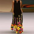 thumbnail image 1 of New Spring Summer White Dress Casual Vintage Sleeveless Long Dresses Woman Butterfly Printed Beach Maxi Women's Dress, 1 of 6