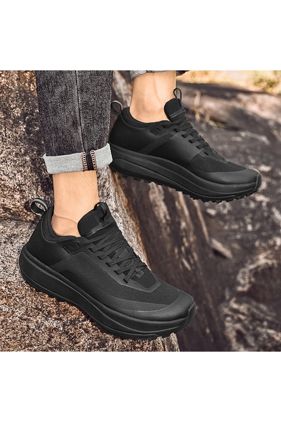 New Spring SummerMen'S All-Season Low-Top Sneakers - ushioned Comfort, Breathable Fabric Upper & Rubber Sole - All-Terrain Traction for Gym, Hiking Lace-Up/Tie-On Closure, Arch & C, Casual Wear - red