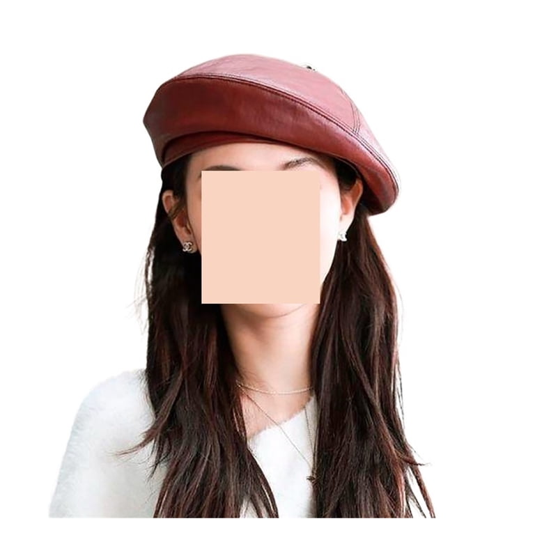 New Spring/Winter 100% Real Leather Beret Hat Women Fashion