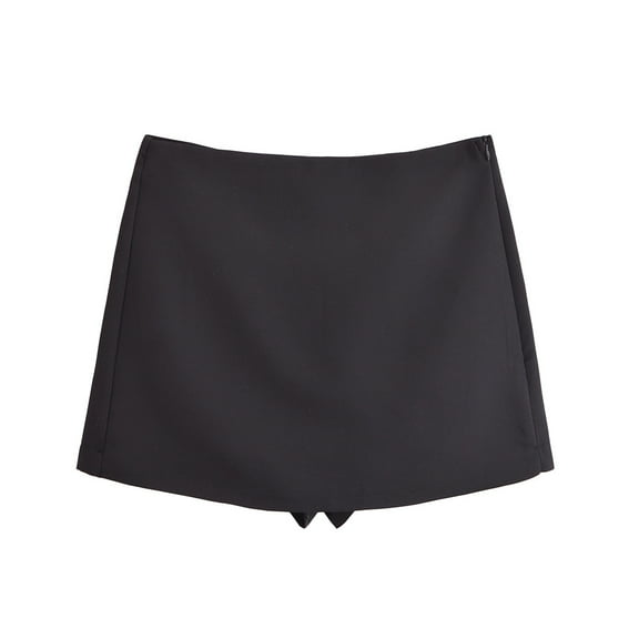 New Spring Women Solid Skort Fashion Causal Side Zipper Mini Shorts  Skirts Vintage High Waist Streetwear Shorts Skirts