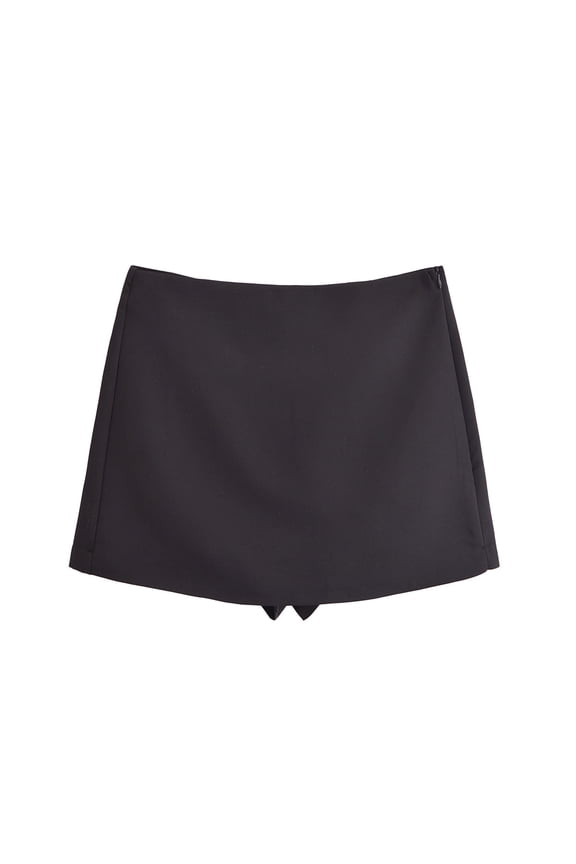 New Spring Women Solid Skort Fashion Causal Side Zipper Mini Shorts Skirts Vintage High Waist Streetwear Shorts Skirts