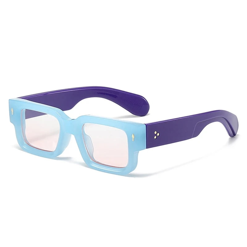 New Square Sunglasses Women Vintage Rivets Trending Clear