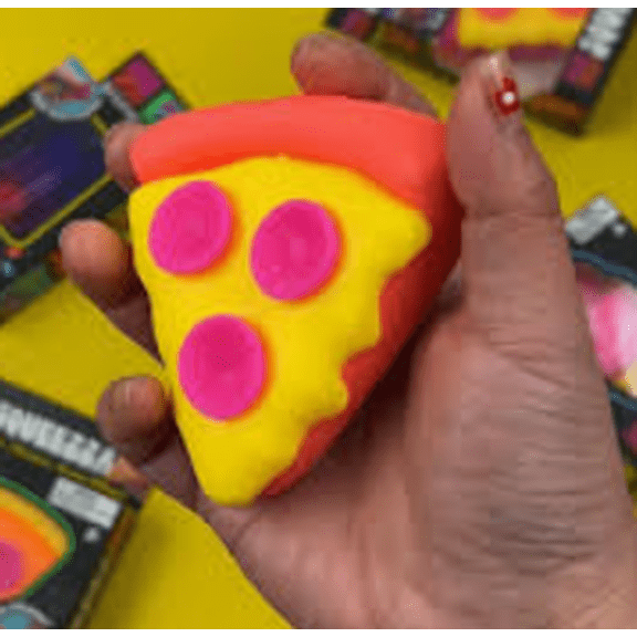 New Squeezza Pizza Squishy,Pizza Shaped Sensory Squeeze,Mellow Vibes Desk Accessory,Vibrant Food-Shaped Stress Ball