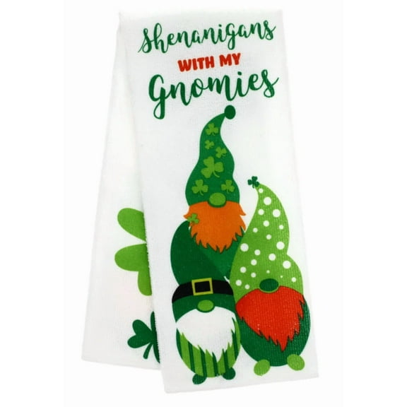 New St. Patrick'S Shenanigans With My Gnomies Polyester Kitchen Towel ~ Qty 1