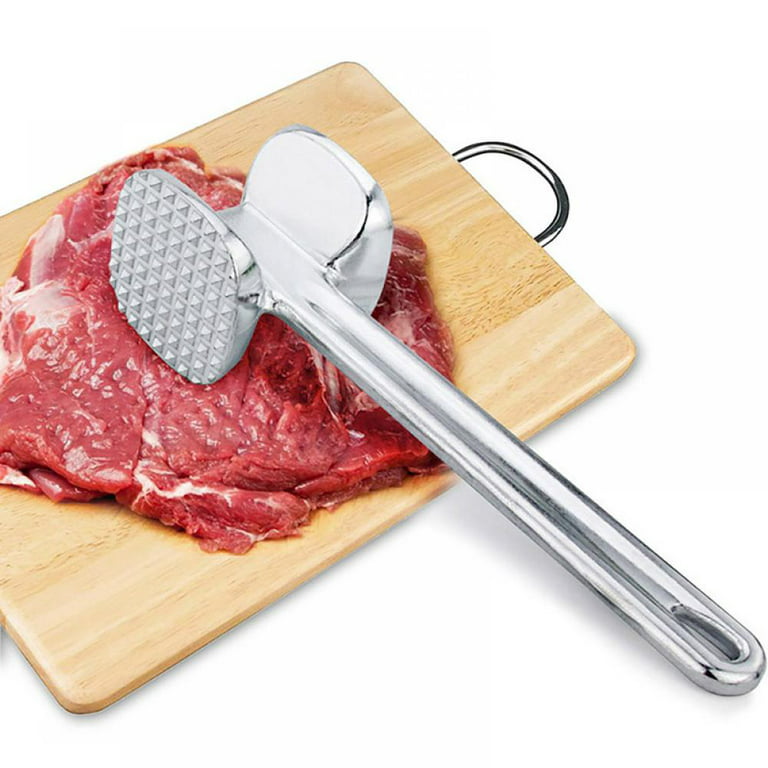 New Stainless Steel Aluminium Double Side Beaf Steak Mallet Meat Tenderizer Hammer Home Garden Kitchen Meat Tools, Size: 19*4.5 cm, Silver