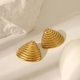 thumbnail image 1 of New Stainless Steel Earrings Irregular Texture Geometric Earrings For Women Gold, 1 of 2