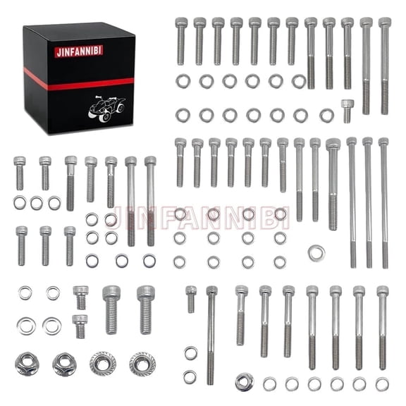 304 Stainless Steel Complete Engine Bolt Screw Kit for Honda Sportrax TRX400EX TRX400X ATV, Full Exhaust Crankcase Cylinder Head Cover Fastener Set