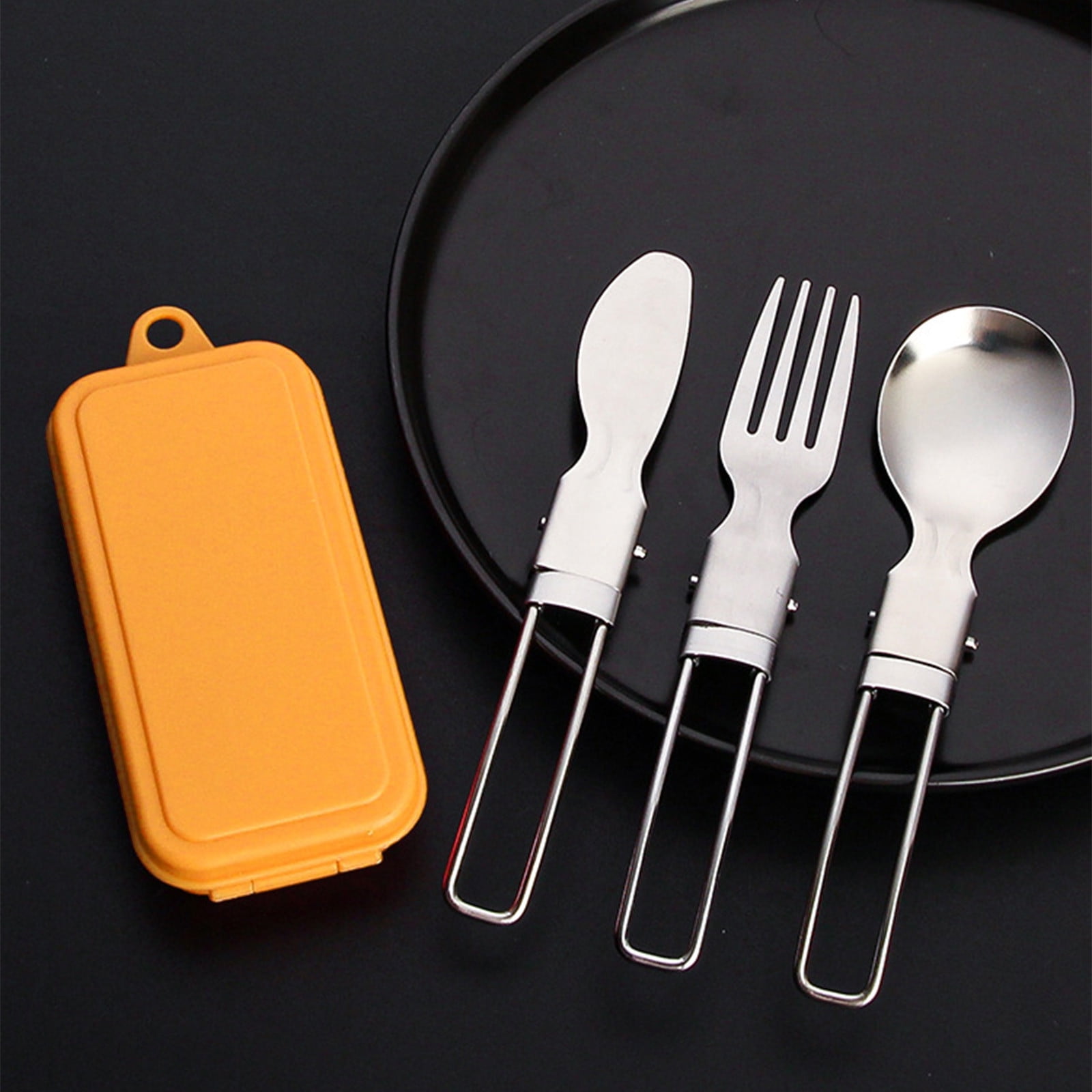 New Stainless Steel Folding Cutlery, Knife, Fork And Spoon Set, Outdoor