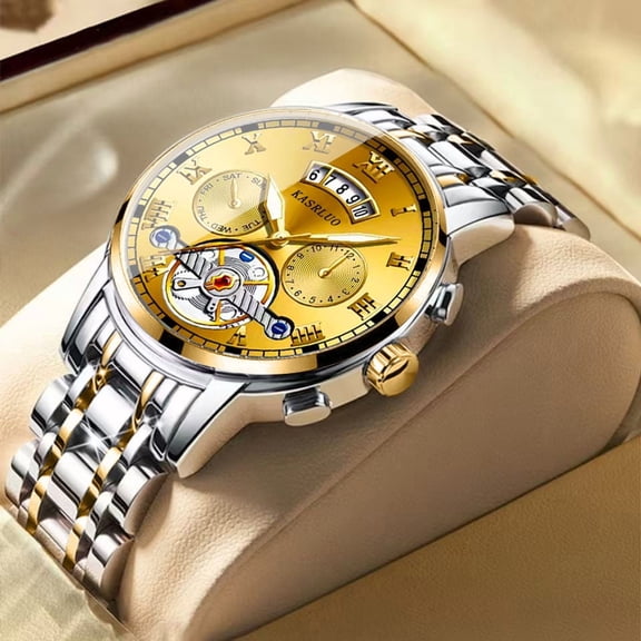 New Stainless Steel High-Value Men's Fashion Luminous Waterproof Watch with Steel Band