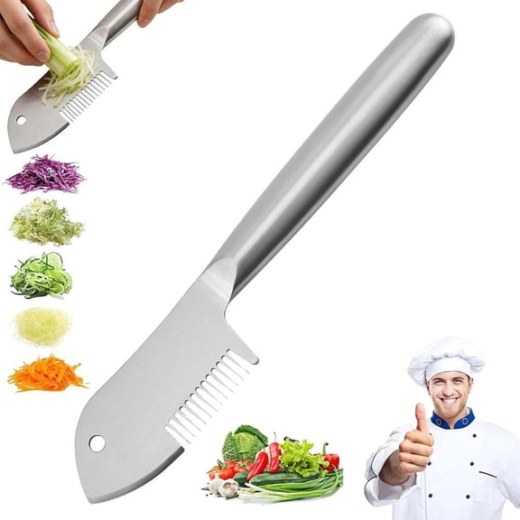 New Stainless Steel Multi-purpose Julienne Peeler, Vegetable Julienne Slicer Handheld, Quick & Easy Kitchen Tool, Comfortable Handle & Hanging Hole for Carrot, Cucumber
