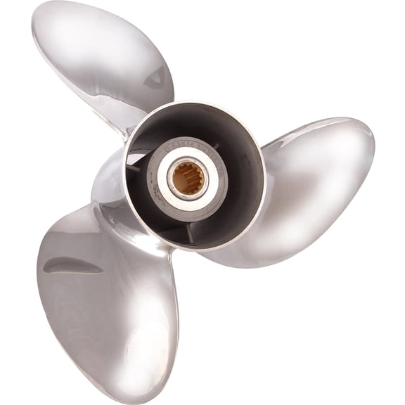 New Stainless Steel Propeller Compatible With Johnson/Evinrude V6 15 Spline 150 135-150 HP For Years 1978-2006 By 2531-156-09 Diameter 5.625" x 9" Pitch x 15-Spline 3-Blades RH New Saturn E-Plus