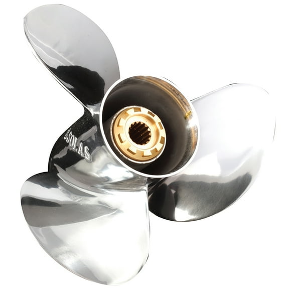 New Stainless Steel Propeller Compatible With Mercury 2 Stroke Bigfoot 15 Spline 60 40-150 Hp For Years 1995-2004 By 1431-140-11 Diameter 14 Pitch 11 Blades 3 Spline Tooth 15 Right Hand Rotation