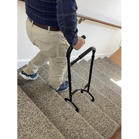 New Stair Climbing Assist Cane by Rock Steady Cane Lets You Walk Up and Down Stairs Easily with Less Pain. Perfect Step Helper for Those with Sore Hips and Knees