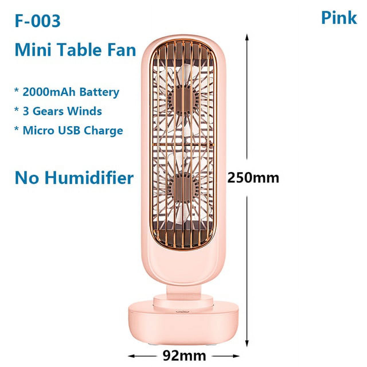 New Stand Mini USB Fan 2000mAh Battery Rechargeable Tower Table Fan